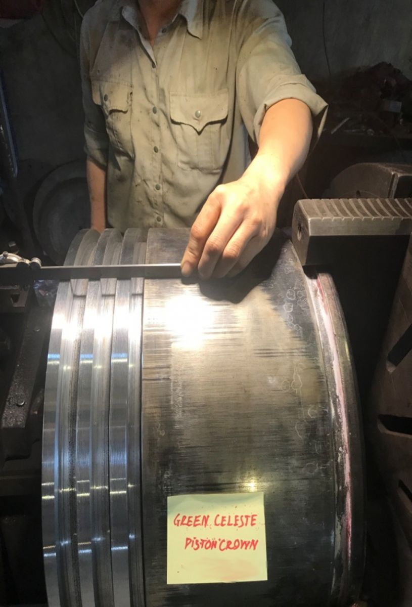 re-measure size figures after piston crown recondition.